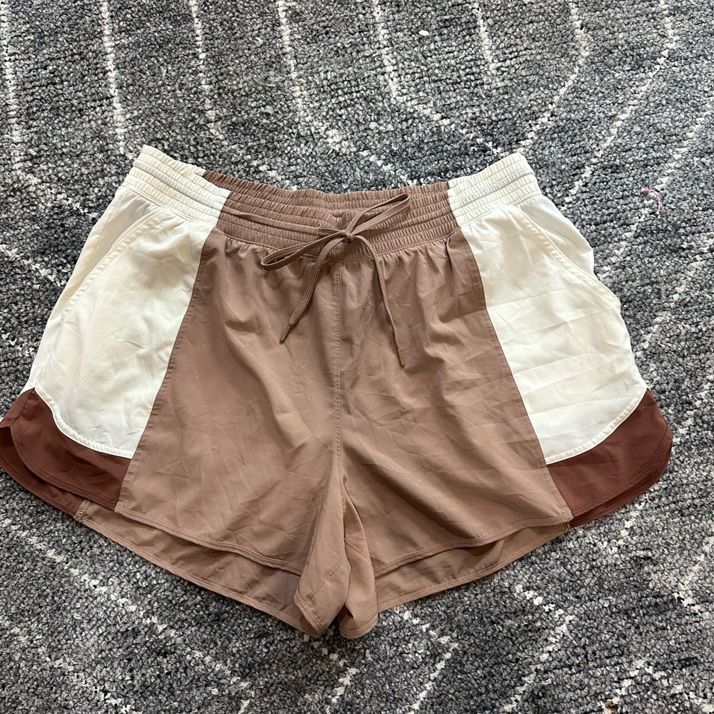 Abercrombie YPB high rise lined workout shorts